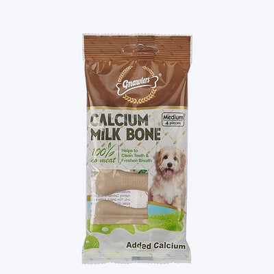 Gnawlers Calcium Milk Bone Dog Treats - Medium 4 in 1