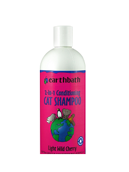 Earthbath 2-in-1 Conditioning Cat Shampoo, Light Wild Cherry, 16 oz