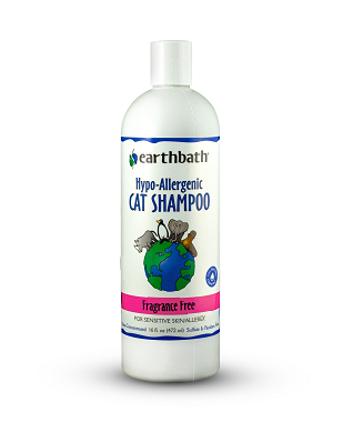Earthbath Hypo-Allergenic Cat Shampoo, Fragrance Free, 16 oz