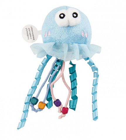 "Shinning Friends' Jellyfish with activated LED Light and catnip inside"