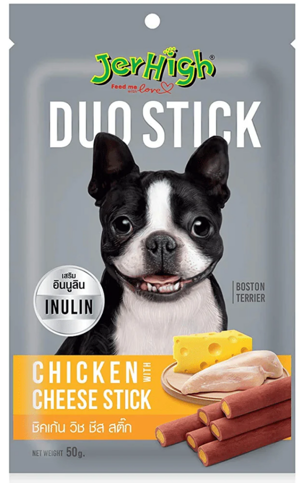 JerHigh Duo Stick Chicken Cheese Stick Dog Treats