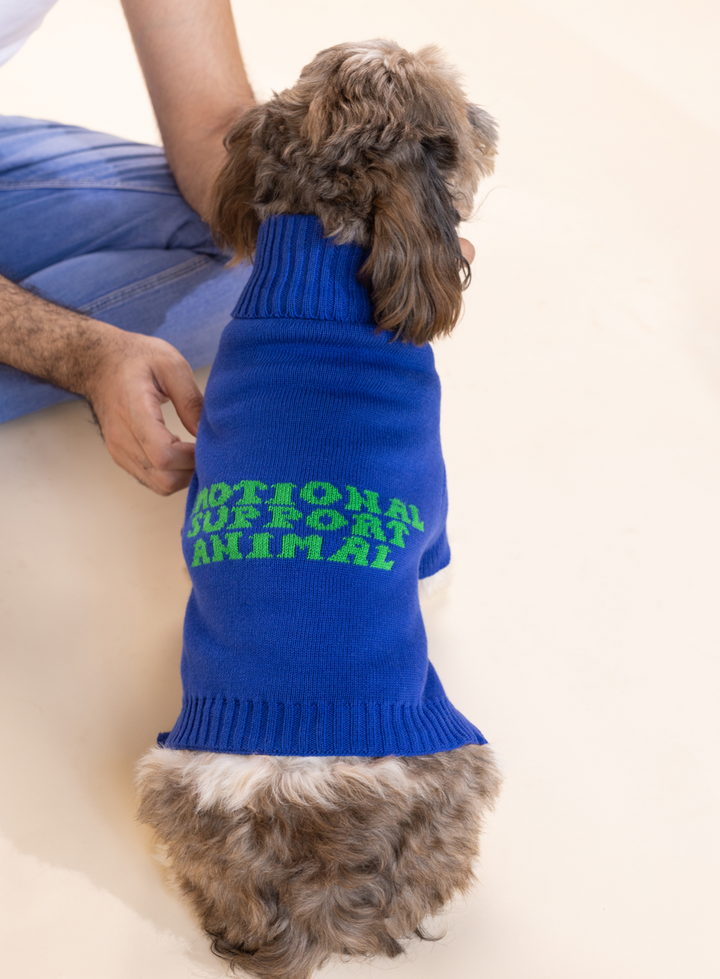Emotional Support Animal Blue Dog Sweater | BellyRubs