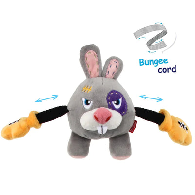 "Rock Zoo 'King Boxer' Rabbit With Squeaker & Crinkle Paper Plush/BungeeArm"