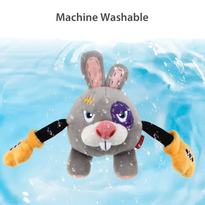 "Rock Zoo 'King Boxer' Rabbit With Squeaker & Crinkle Paper Plush/BungeeArm"
