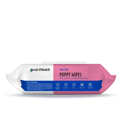 Earthbath Ultra-Mild Puppy Wipes with Wild Cherry plant-based wipes-