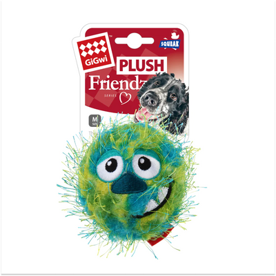 Crazy Ball 'Plush Friendz' w/Foam Rubber Ball And Squeaker Medium (Green)