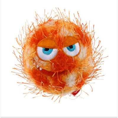 'GiGwi Crazy Ball' with foam rubber ball and squeaker Medium- (Orange)