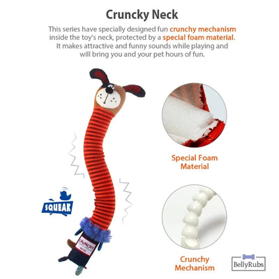 Crunchy Neck 'Plush Friendz' Dog-S with Bone & Squeaker